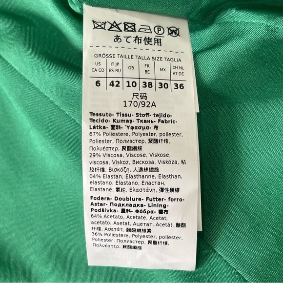 MARELLA Affetto By Max Mara Women’s Double Breasted Blazer Bright Green NWT $535 - Picture 13 of 16